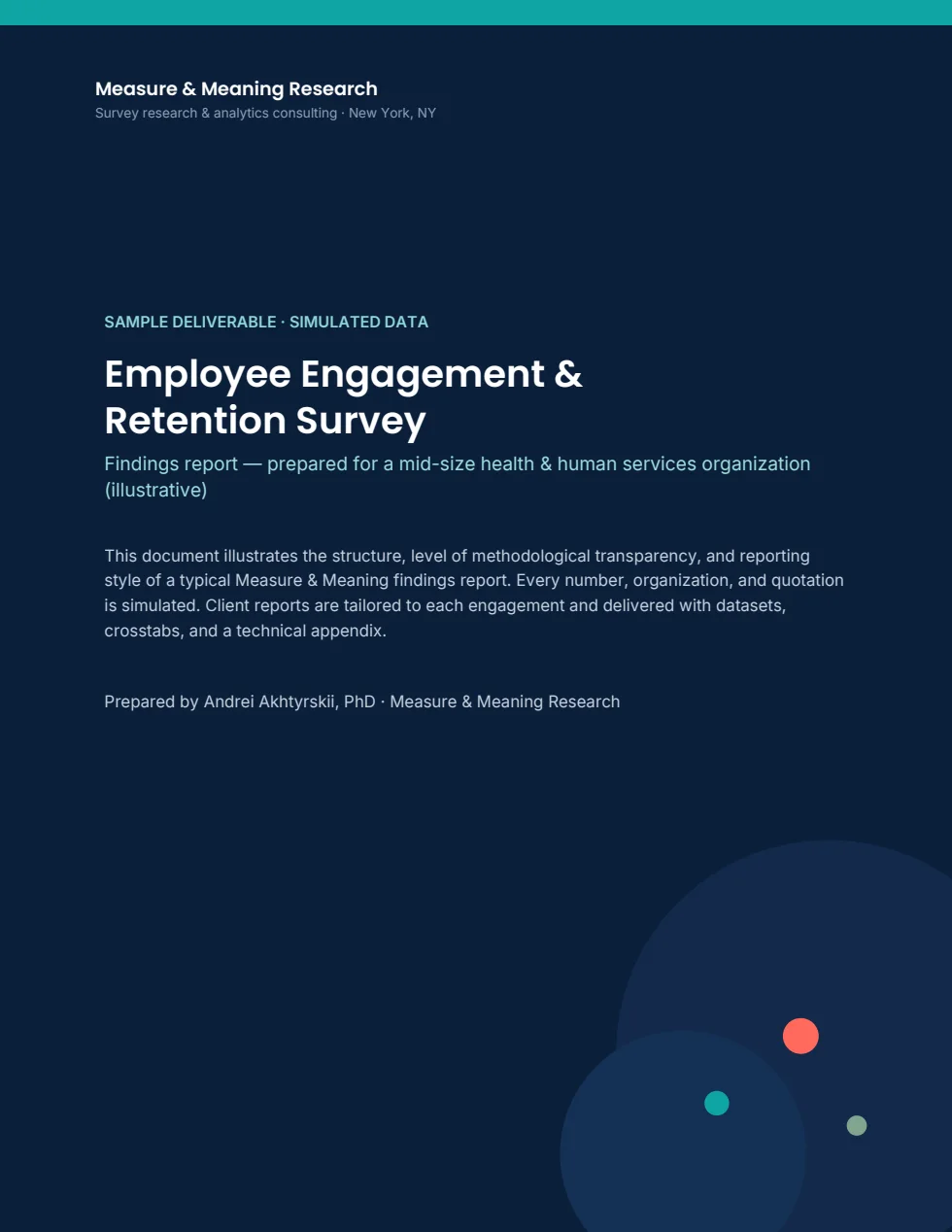 Sample report cover — simulated data